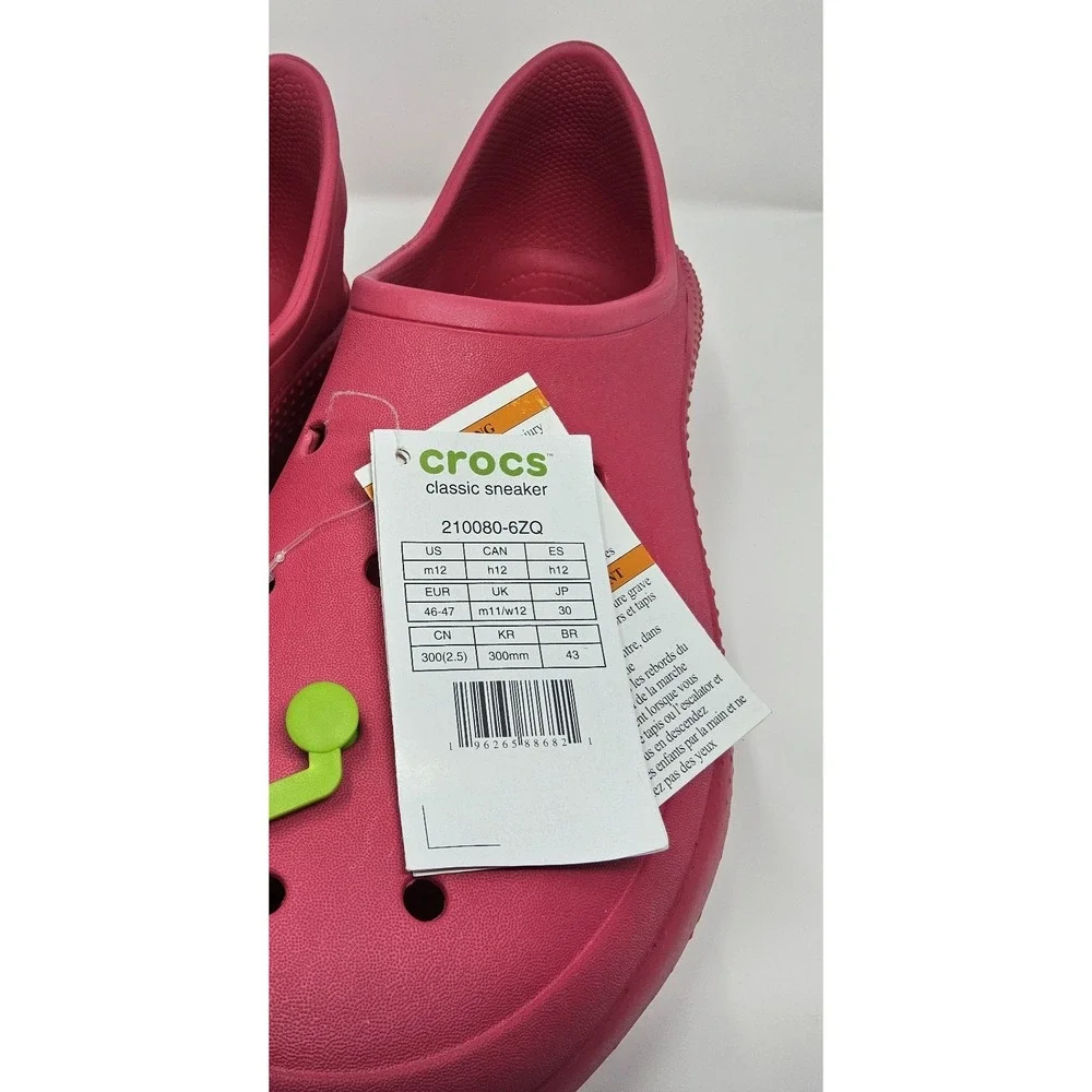 Crocs Shoes Clogs‎ Mens 13 NEW Classic Sneaker Dragon Fruit Pink Platform Chunky